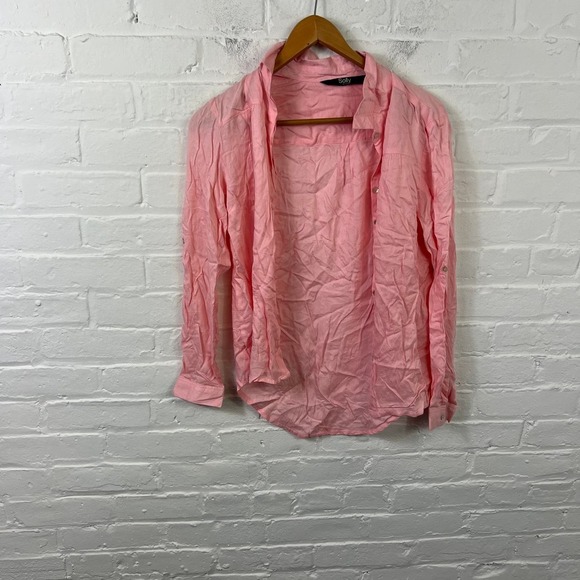 Allen Solly Women's Casual Button Down Shirt Long Sleeve Light Pink Size Small - Picture 1 of 5